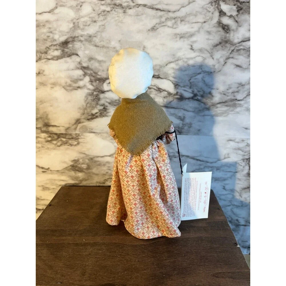 2003 Byers Choice Williamsburg Girl Shopper holding Toy Hobby Horse